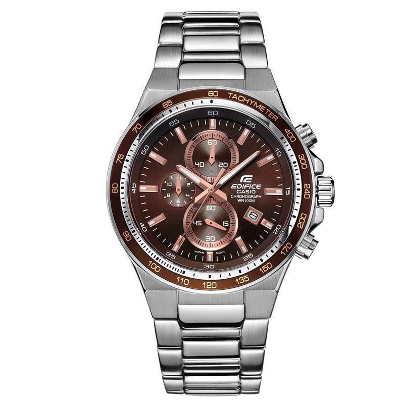 Casio men's watch three-eye steel